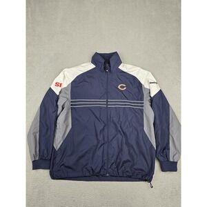 Chicago Bears Jacket Mens XL Blue NFL Football Reebok Windbreaker Full Zip SI